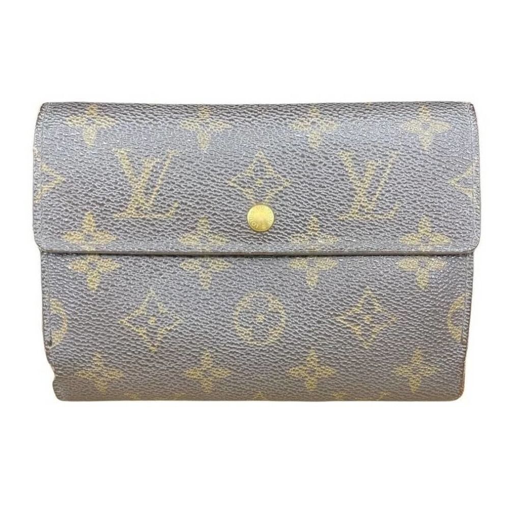 LOUIS VUITTON Monogram Canvas Leather Etui Papiers Trifold Wallet . SP1001
